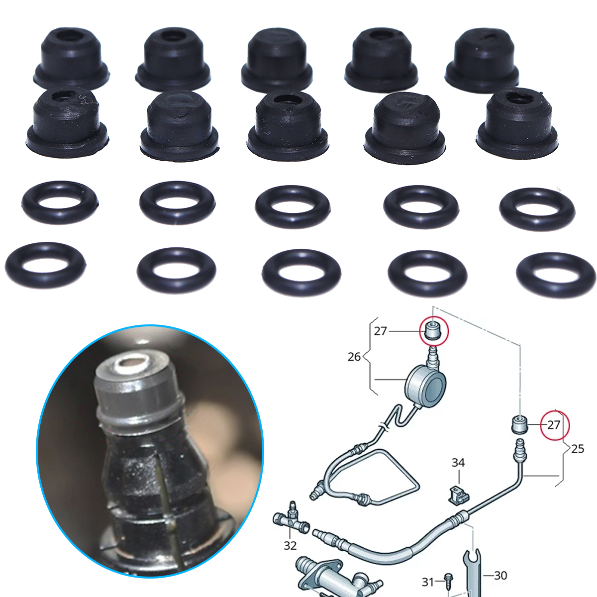 Plastic Pipe Clip - Untuk Fiat Ulysse Peugeot 806 1994-