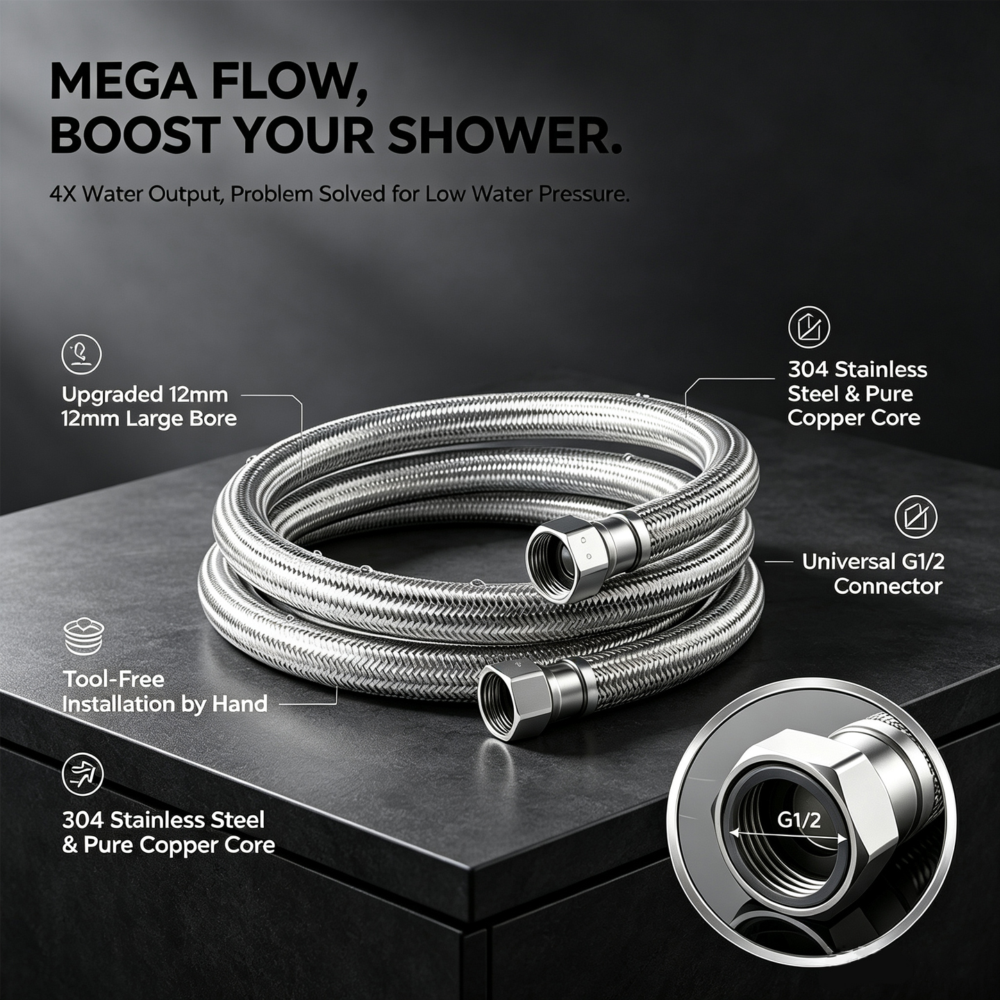 Flexible Hose Braided - Selang Air Fleksibel Berlapis Baja Tahan