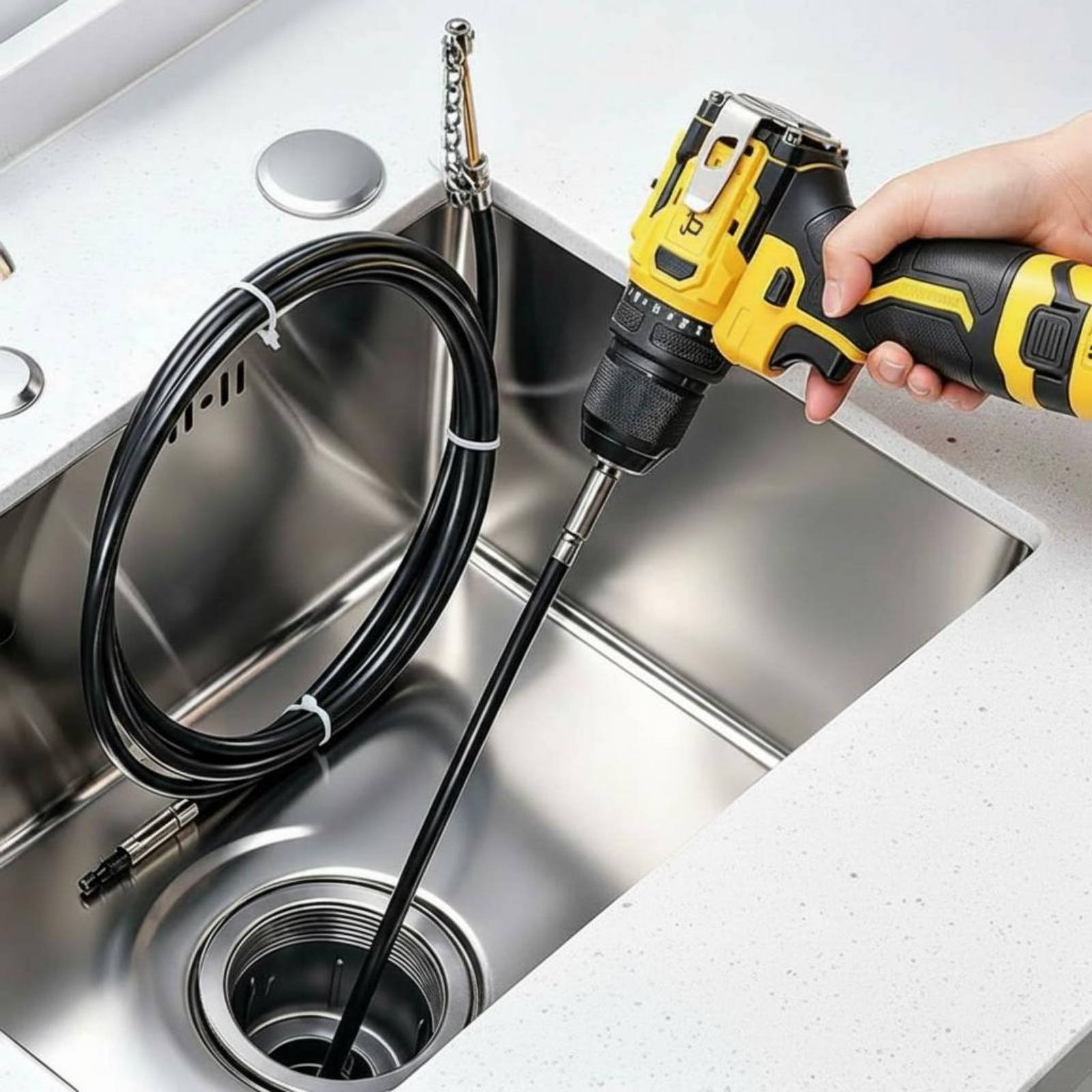 Drain Snake Flexible - Pembersih Saluran Air Serbaguna, Rantai Pembersih